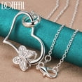 thumbnail image 1 of Aoxiang-collar con colgante de corazón de mariposa para mujer, de Plata de Ley 925, cadena de 18-30 pulgadas, joyería con dije de compromiso de boda, 1 of 2