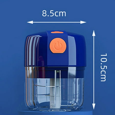 

Mini USB Rechargeable Garlic Vegetable Meat Grinder Press Mincer Food Chopper Portable Crusher Garlic Machine Kitchen Blue Three Blade Large Capacity