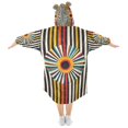 thumbnail image 2 of FORMRS Wearable Blanket Hoodie with Sleeves for Kids Cozy Flannel Sweatshirt, Geometric Stripes, 2 of 7