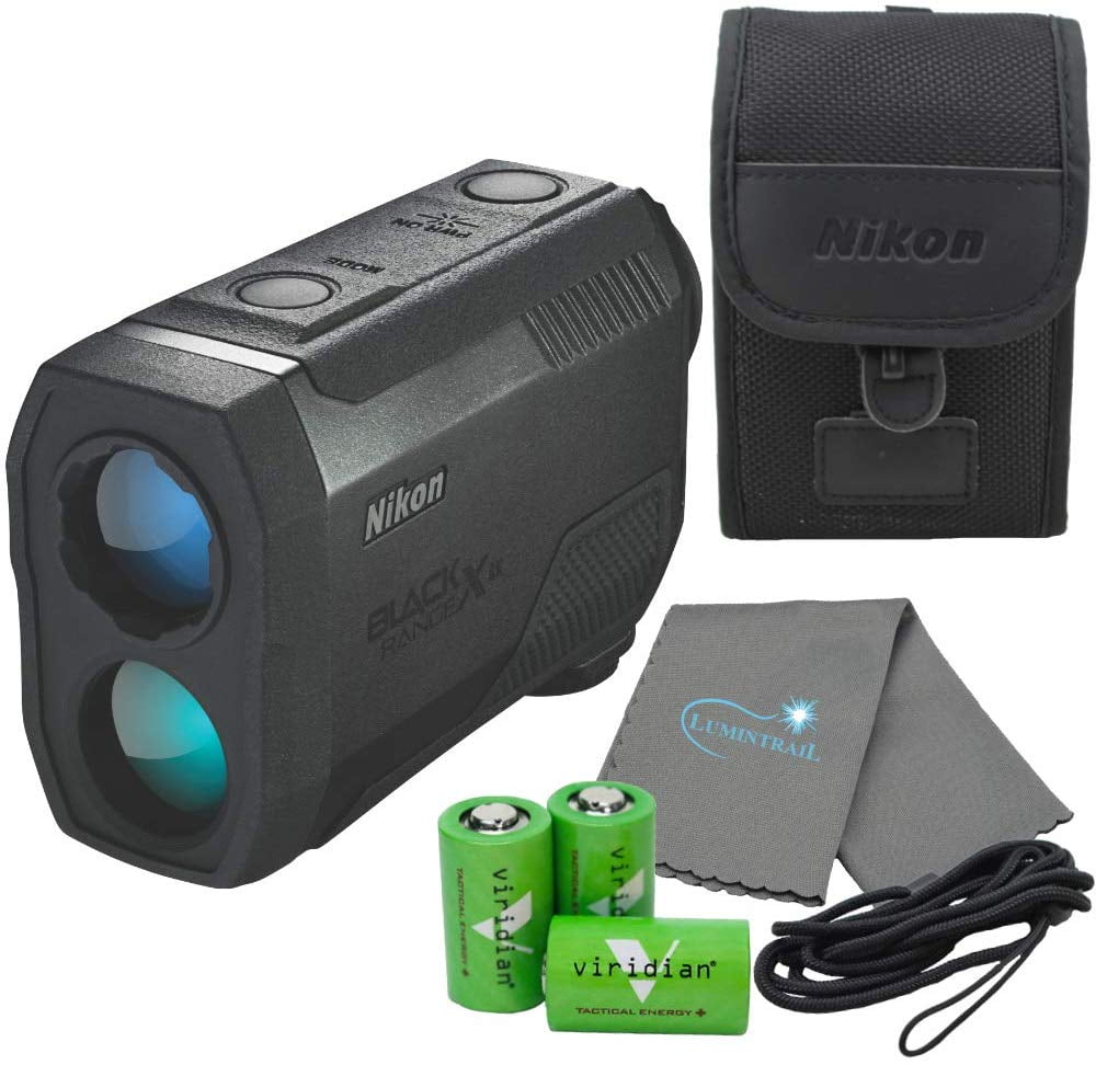 Nikon Black RangeX 4K Laser Rangefinder Bundle with 3 CR2 Batteries and a Lumintrail Cleaning Cloth