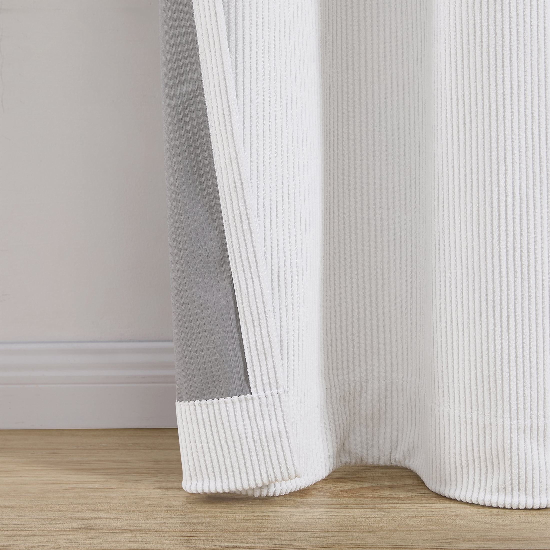 Your Zone Kids' Corduroy Blackout Curtain Panel, 1 Panel, White, 38" W x 84" L
