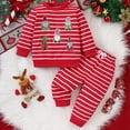 thumbnail image 2 of NIEWTR Kids Christmas Pajamas Toddler Girl Santa Feather Trim Button Tops Pants Girls Bow Sleepwear Silk Satin Pjs Set Christmas Sets (2-3 Years,Red), 2 of 6