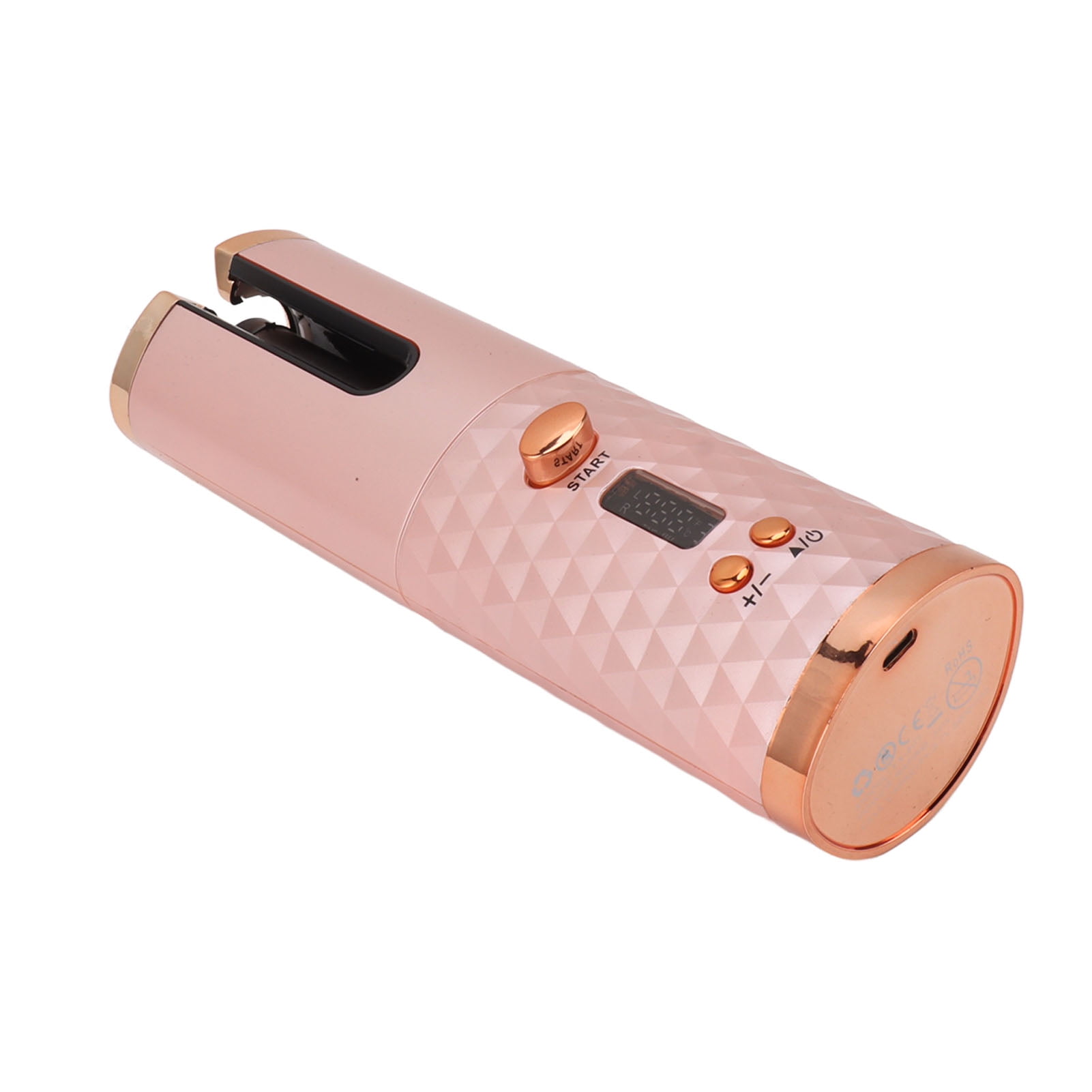 Cordless Automatic Hair Curler, Lightweight Safe Adjustable Temperature 150-200 Power Bank Function Fast Heating Rechargeable Curling Wand  for Travel