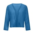 thumbnail image 2 of Breezora Women Sequin Cardigan Long Sleeve Open Front Sparkly Cropped Jacket Glitter Shiny Casual Thin Coat for Party Wear and Evening Outings M Size Sky Blue, 2 of 6