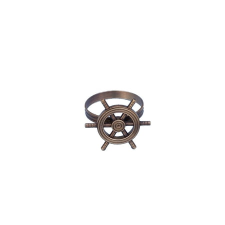Antique Copper Steamer Antique Copper Ship Wheel Napkin Ring 2