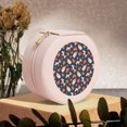 thumbnail image 6 of Fuzoiu Funny Dogs Print Portable Jewelry Box,Round Mini Leather Travel Jewelry Case,Small Travel Jewelry Organizer,Jewelry Holder for Ring Necklace Earring for Women Girls-Pink, 6 of 7