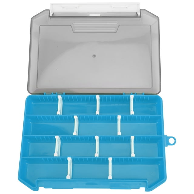 Portable Lure Box, Fishing Tackle Box With Removable Dividers Single-Layer Insert Lure Box Fishing Storage Trays For River Pond Saltwater Freshwater Blue