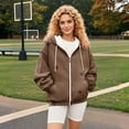 thumbnail image 7 of Bovemsi Sweatshirt for Women Autumn And Winter Zipper Loose Star Pattern Zip Up Hoodie, 7 of 7