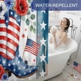 thumbnail image 6 of Independence Day Shower Curtain, 72" x 72", American Flag Boots Flowers Blue Wood Grain Waterproof Bathroom Curtain Washable Shower Curtain Set with 12 Hooks, 6 of 9