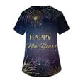 thumbnail image 6 of Garbnen Happy New Year Print Top Scrubs for Women Plus Size Stretch V Neck Short Sleeve Woman's Shirts Xmas Valentine's Day Holiday Prints Nurse Uniforms, 6 of 6