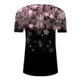 thumbnail image 5 of Cqxid525 Short Sleeve Tops For Women Women's Fashion Casual Floral Print Down Short Sleeve Top T Shirt Black Xxxl Loose Tees, 5 of 5
