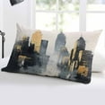 thumbnail image 5 of Abstract City Throw Pillow Cover 20 x 36 Inch Decorative Pillow Cover Retro Chic Abstract Building Oil Painting Lumbar Pillowcase Seasonal Rectangle Cushion Case for Couch Sofa Bed Living Room, 5 of 7