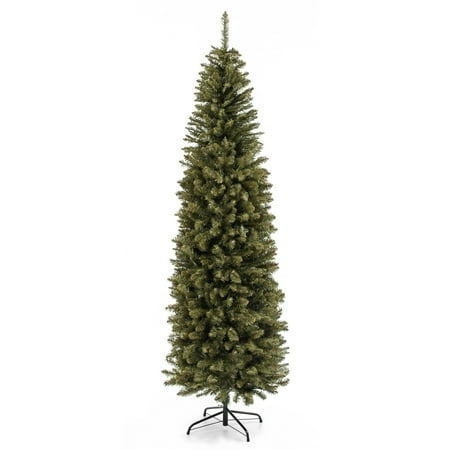 Best Choice Products 7.5ft Premium Hinged Fir Pencil Artificial Christmas Tree w/ Metal Foldable Stand, Easy Assembly - (Best Fake Christmas Tree)