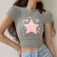 thumbnail image 4 of Otvok Spring and Summer T-shirt Tops for Women Casual Star Print Round Neck Short Sleeve Blouse, 4 of 6