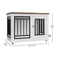 thumbnail image 2 of Dextrus Dog Crate Furniture, 28in Wooden Indoor Dogs Kennel Furniture with Adjustable Feet and Removable Bowls,for Small Dogs up to 30 lbs,28" L x 18.5" W x 20.4" H, 2 of 6