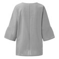 thumbnail image 5 of Nueva camisa de lino con cuello redondo informal de manga tres cuartos con estampado de Halloween Camiseta/camisa de manga corta con cuello redondo Pompotops hfajkhk141261, 5 of 5
