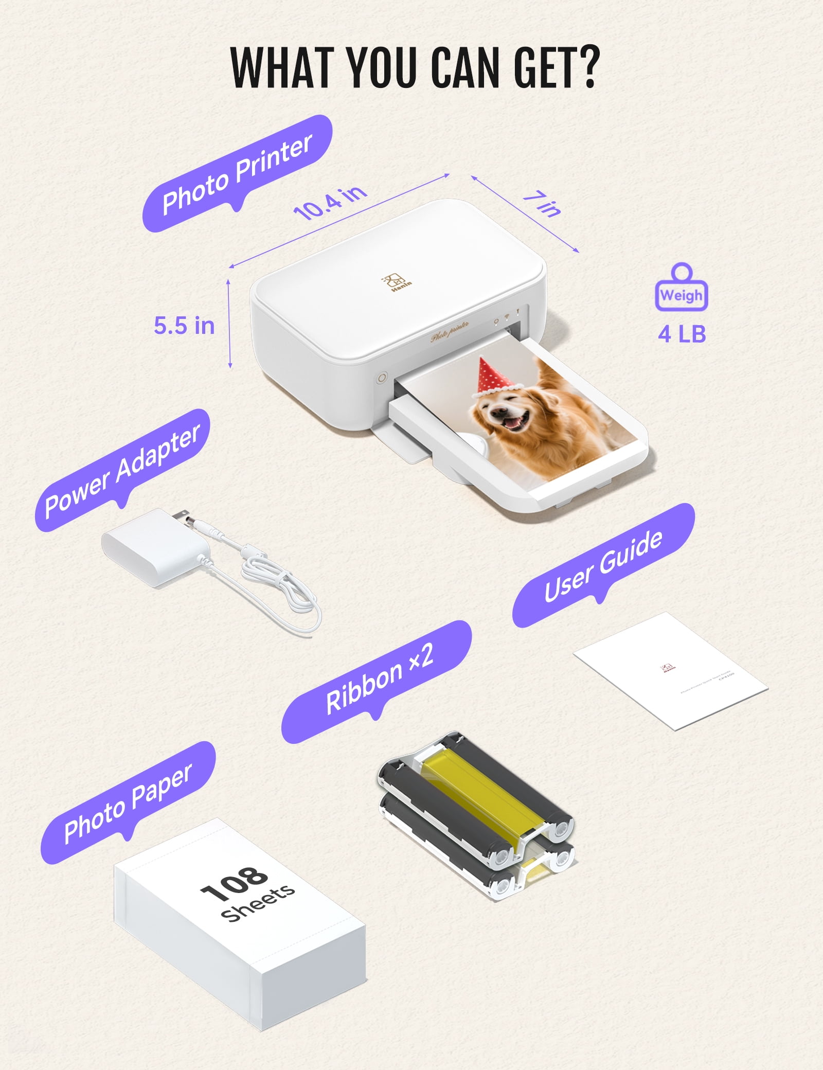 HPRT CP4100 Photo Printer White