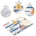 thumbnail image 3 of Yayeee Dish Drying Mat for Kitchen Counter 16"x18" Microfiber Absorbent Pad, White Hand Drawn Sailboats, 3 of 7