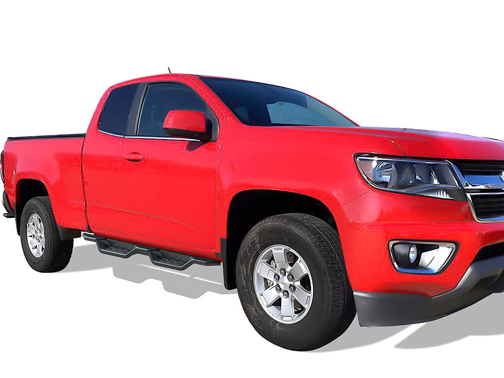 APS Black 6 Inches Tubular Drop Down Style Nerf Bars Running Boards Compatible with Chevy Colorado GMC Canyon 2015-2024 Extended Cab