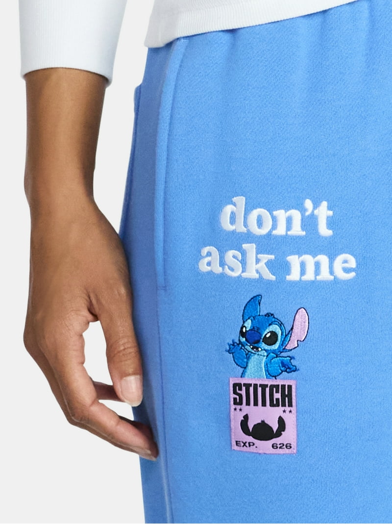 Disney Stitch Women's Graphic Jogger Pants, 30'' Inseam, Sizes XXS