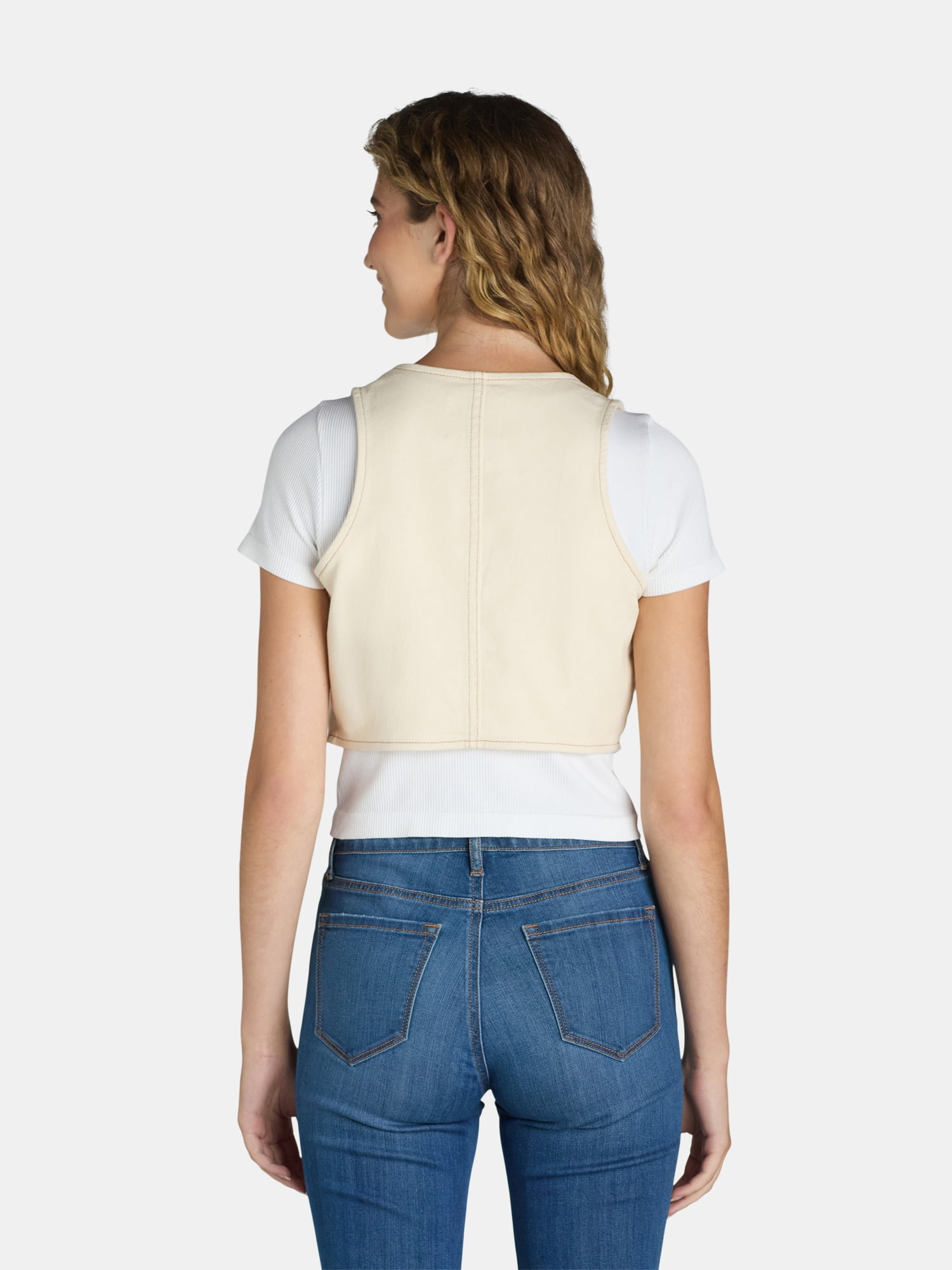 Madden NYC Women's Juniors Denim Vest