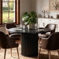thumbnail image 2 of Fnova 47.24" Round Dining Table, Wood Coffee Table for 4 People, Modern Farmhouse Kitchen Table for Dining Room (Chairs Not Included), 2 of 22