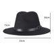 thumbnail image 5 of Sombrero de Jazz para Mujer Jinwen Fedora Negro Suave y Cómodo con Cilindro de Decoración de Cinturón, 5 of 8