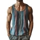 thumbnail image 2 of Camiseta sin mangas con cuello redondo para hombre, blusa deportiva informal con cuello redondo y estampado para hombre, 2 of 3