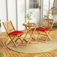 thumbnail image 5 of QISHENSHUI 2 Pieces Folding Outdoor Dining Chairs, Acacia Wood Patio Chairs with Soft Cushions, Slatted Backrests and Seats, Outdoor Chairs for Porch, Balcony, Deck and Yard (One-Size,Red,2), 5 of 9