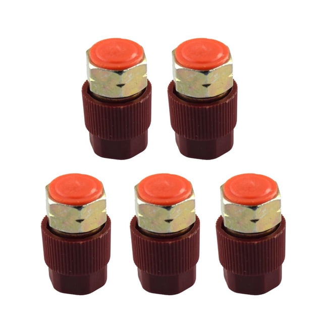 5Pcs Adaptador de carga /8 "Adaptación R12 para aceptar la desconexión rápida R134a shamjiam Tapa del puerto de carga del servicio de CA