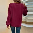 thumbnail image 4 of qolati Long Sleeve Shirts for Women Oversized Casual Solid Crewneck Knitted Sweatshirt 2024 Fall Loose Fit Pullover Shirts Tops, 4 of 6