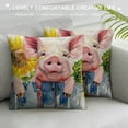 thumbnail image 3 of Shiartex Adorable Pink Pig Sunflowers Decorative Throw Pillow Covers Outdoor Garden Wood Fence Flowers Pillowcase Home Decor Cushion Case for Sofa Bed Chair，Multi-Size, 3 of 5