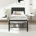 thumbnail image 4 of Lutown-Teen 16 inch Twin XL Bed Frames with Upholstered Headboard and Metal Footboard, Heavy Duty XL Twin Metal Bed Frame, No Box Spring Needed, Easy Assembly, 4 of 7