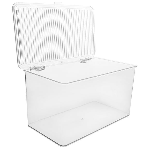 Transparent Storage Box Containers Bins for Shelves with Lids Toy Grocery Books Clear The Pet Office