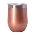 thumbnail image 1 of Vaso de Vino Aislado Suyoo con Tapa en Oro Rosa de Acero Inoxidable de Doble Pared 12 oz, 1 of 5