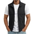 thumbnail image 2 of Mifsaly Men's Lightweight Windbreaker Vest Stand Collar Zip Up Sleeveless Jacket Casual Sportswear Running Outerwear Waistcoat with Zip Pockets for Golf Hiking Travel Black,XS, 2 of 5