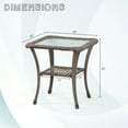 thumbnail image 2 of Meetleisure Rattan Wicker Coffee Table Glass Top Steel Frame Patio Table, 2 of 5