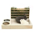thumbnail image 4 of Wooden Rabbit  Feeder Box, Rabbit  Manger Food Rack Sturdy Wood Construction with 2 Bowls for Home, 4 of 7