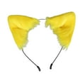 thumbnail image 3 of Diadema con orejas para fiesta, hecha a mano, con pelo sintético, ideal para disfraz de carnaval. Amarillo, 3 of 9