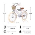 thumbnail image 2 of Aukfa 20 inch Girl's Bikes with Basket, Children's Bicycle for 7-10 Years Old Kids, White, 2 of 4