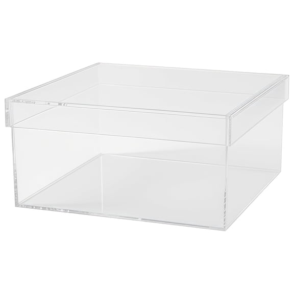 Acrylic Box Organizer with Lid, Clear Cube for Storage and Display, 8 Inch Stackable Dustproof Container for Jewelry, Makeup, Crafts, Candy