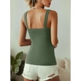 thumbnail image 2 of Anygrew Womens Tank Tops with Built in Shelf Bra Basic Stretchy Padded Camisole Casual Layering Tanks Undershirt Black-White-Gray-Coffee, 2 of 5