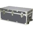 thumbnail image 3 of Rhino Trunk & Case Large Essential College Trunk with Wheels, Tray & Lid Organizer, Dorm Storage Chest, Ideal Student Footlocker, Strong Trunks, 1000+ Pound Sitting Capacity 32"x18"x14" (Gray), 3 of 5