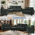 thumbnail image 4 of Soscana Living Room Furniture Set,Convertible Sectional Sofa with Storage Ottoman and Accent Chair and Loveseat,Modern Linen 6 Seat L Shaped Couch Sofa Set for Living Room,Office,Apartment,Studio, 4 of 7