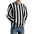 thumbnail image 5 of Black And White Striped Men's Women Vintage 3D Hooded Sweatshirt - All-Season Loose Fit Streetwear, 5 of 6