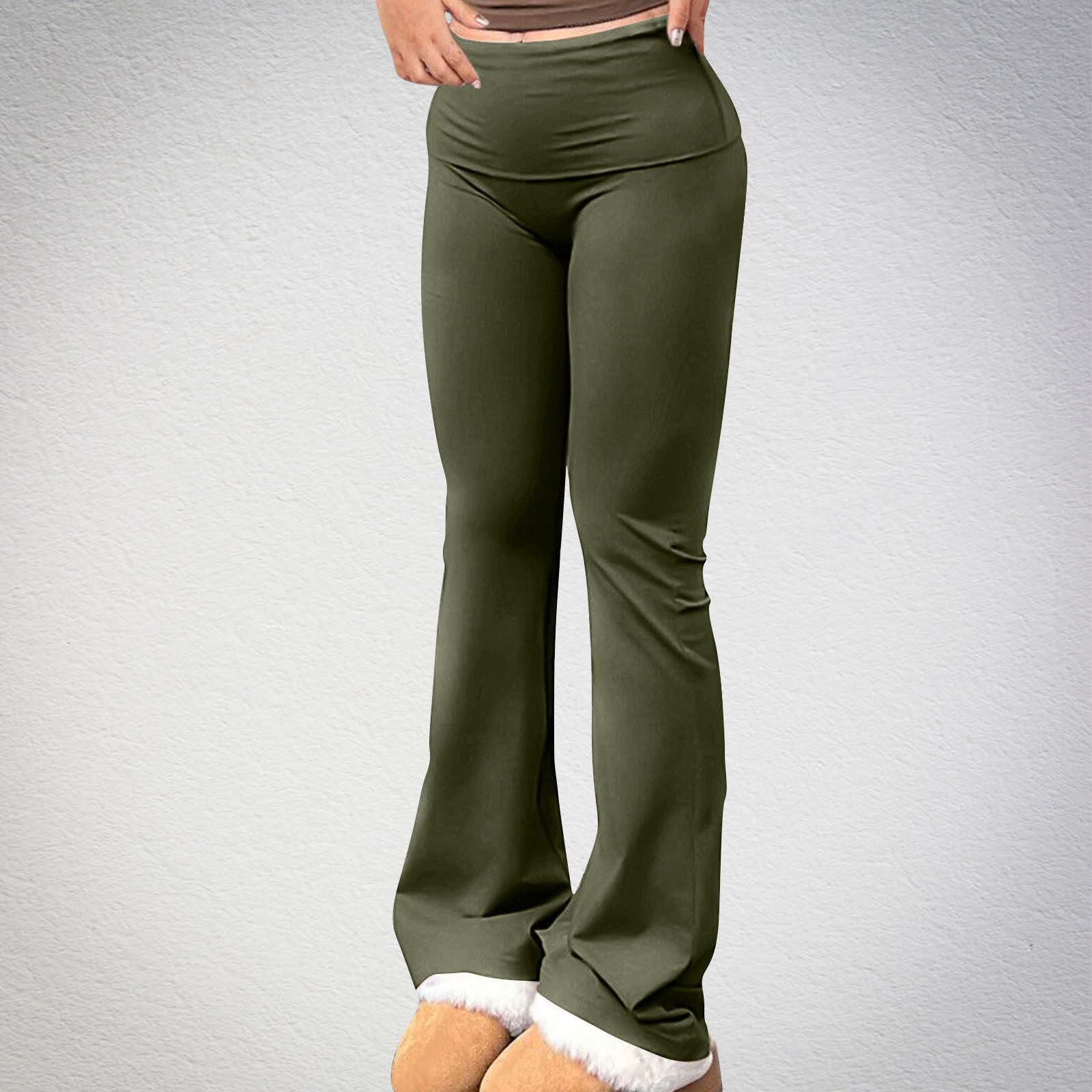 Pantalon Cargo Femme Taille Haute - Coupe Droit Large, Élastique, Multi-Poches, Cordon De Serrage - Pour Yoga, Randonnée, Quotidien