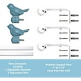 thumbnail image 5 of Urbanest 3/4-inch Cute Bird Designer Decorative Adjustable Window Treatment Curtain Single Rod Set, Heavy Duty, Baby Blue With White Rod, 84" to 120", 5 of 7