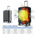 thumbnail image 4 of Kdxio Tennis Ball In Fire And Water Pattern Luggage Cover for Travel,Elastic and Durable,Fits 18-32 Inch,Anti-Scratch Suitcase Protector-No luggage included, 4 of 5