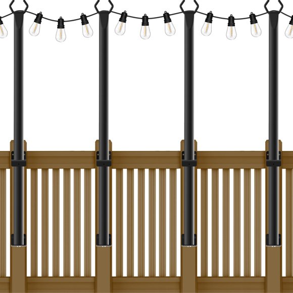 Paquete de 4 postes para luces de guirnalda exterior NUERPO de metal de 1,5 m