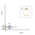 thumbnail image 4 of ANGARA Natural Oval Tanzanite Split Shank Halo Ring in 14K Yellow Gold for Women (Size-6x4mm) | December Birthstone, Birthday, Anniversary, Jewelry Gift for Women | Natural Tanzanite Ring, 4 of 8